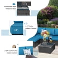 thumbnail image 3 of YODOLLA 7-Piece Patio Furniture Set, Black Rattan Wicker Outdoor Sectional Sofa Couch with Table Patio Conversation Set for Lawn& Backyard In Blue, 3 of 8