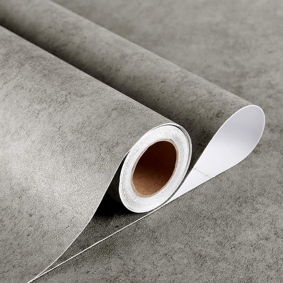 Stained Concrete Thick Wallpaper Roll Peel and Stick Grey Textured Wallpaper Concrete Look Rustic Industrial Cement Wallpaper Matte Self Adhesive Vinyl Wallpaper for Bedroom Walls 12"x160"
