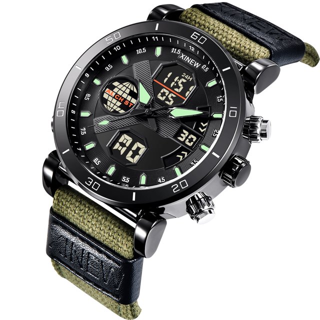XZNGL Montre Numérique Homme Mode Montre de Sport Étanche Quartz Numérique Led Montres Décontractées