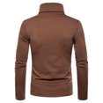 thumbnail image 4 of Homme Décontracté Uni Col Roulé Manches Longues Blouse Chandail de Base Chemise Blouse, 4 of 9