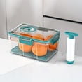 thumbnail image 1 of Vacuum Sealed Food Storage Container Set | Airtight Plastic Jars with Timer Lock, Water-Draining Lid, 2 Pack, Gray Green, 9.84x6.89x5.12 in, 1 of 6