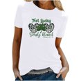 thumbnail image 2 of Chandails de la Saint-Patrick pour Femmes Mode Col Rond Imprimé T-shirt à Manches Courtes Décontracté Ample Hauts Chandail de la Saint-Patrick, 2 of 6