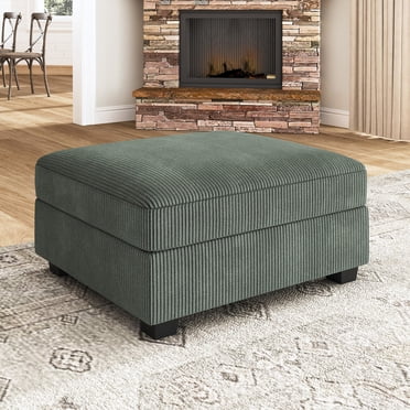 HONBAY Ottoman of Modular Sectional Corduroy Sofas, Green