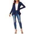 thumbnail image 2 of INSPIRE CHIC Cardigan Ouvert à Manches Longues à Imprimé Léopard pour Femme Bleu Foncé S, 2 of 5