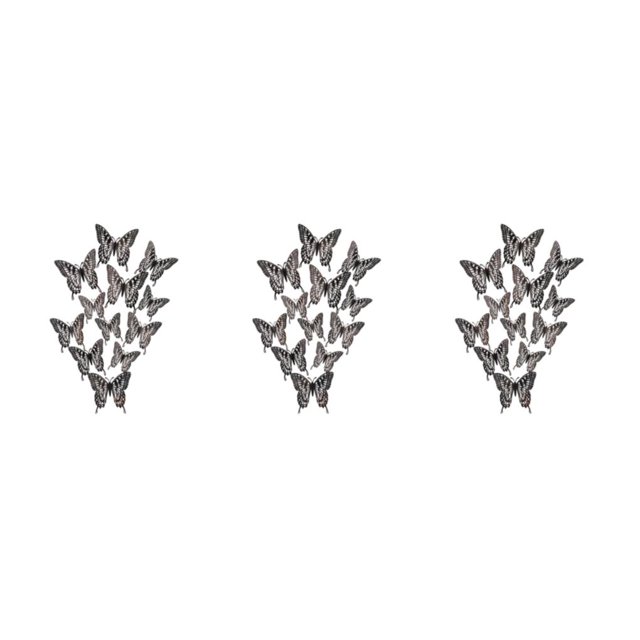 Transemion Glitter And Exquisite Stickers For Amazing Home Decor With Butterflies Various LK12 black 3Set