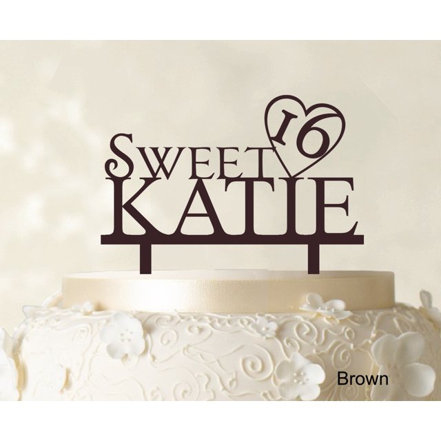 Personalized Birthday Cake Topper Brown Cake Topper Color Option Available 5-7 Inches Wide