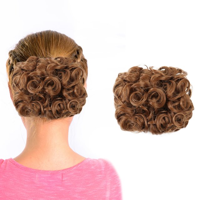 Perruque Méga Grande Épaisse Chignon Bouclé Décoiffé Chignon Updo à Clipser Extensions de Cheveux comme Réelles, Perruque pour Femmes