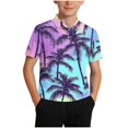 thumbnail image 1 of Zpanxa Boys Button Down Shirt Print Lapel Button Short Sleeve Casual Pullover Shirt With Polyester 9-10 Years, 1 of 7