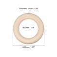 thumbnail image 2 of Unique Bargains 20Pack 50mm(2') Natural Wood Rings, 10mm Smooth Unfinished Wooden Circles, 2 of 7
