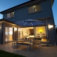 thumbnail image 3 of Costway 10ft Solar LED Cantilever Offset Patio Umbrella 360dgrees Rotation Aluminum Blue, 3 of 7