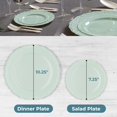 thumbnail image 4 of Posh Setting Vintage Disposable Dinnerware Set - Heavy Duty Plastic Plates, 60 Pack with 30 Appetizer & 30 Dinner Plates for Wedding, Light Green, 4 of 6