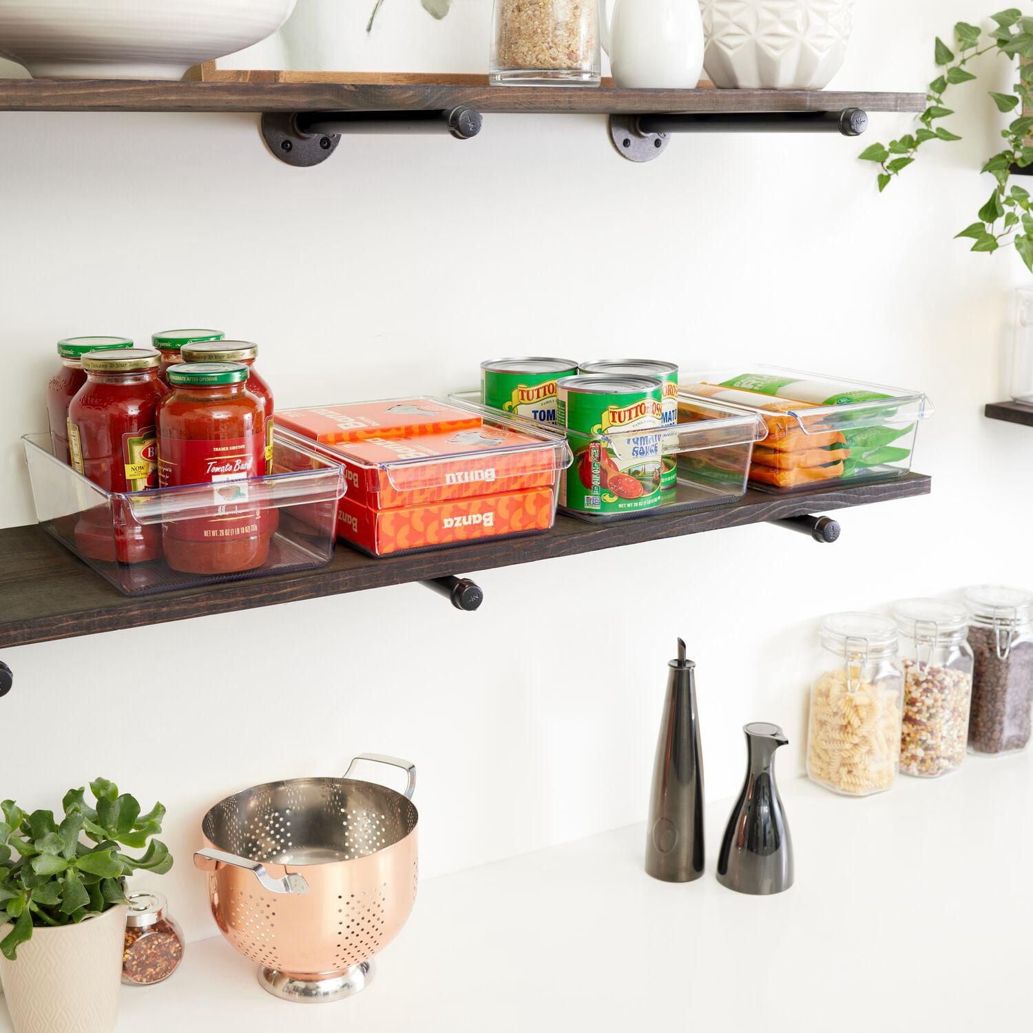 Bac organisateur transparent iDesign Linus en plastique sans BPA pour réfrigérateur et congélateur, avec poignée, pour cuisine, garde-manger, bureau, salle de bains – 8" x 11,5" x 3,5"
