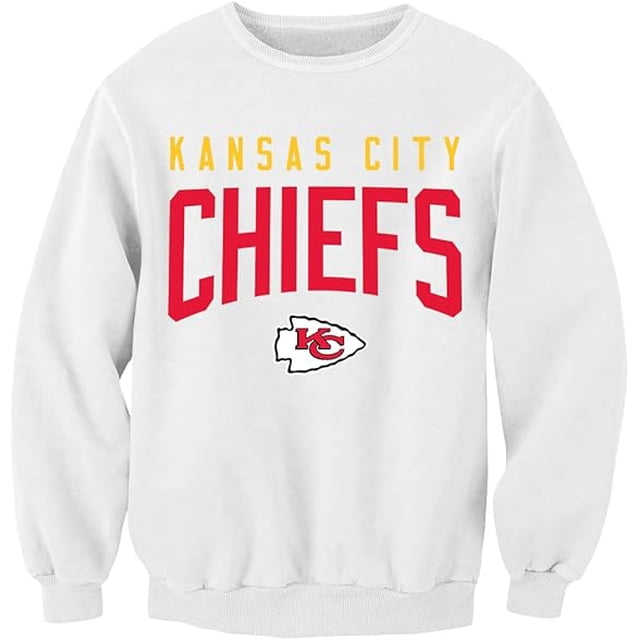 NFL Kansas City Chiefs Red Chiefs White Small Crew Fleece