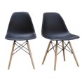 thumbnail image 1 of ViscoLogic PRAGUE Eames Style Eiffel Side Dining Chairs, Black (Set of 2), 1 of 3