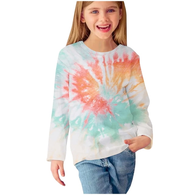 WRKEKC Chemises à Manches Longues pour Filles, T-Shirts à Manches Longues pour Filles, Chemises à Manches Longues à Imprimés pour Filles Jolis Chandails Ras du Cou Blouses Habillées Décontractées Vêtements