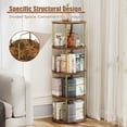 thumbnail image 3 of Flycity 4 Tier Rotating Bookshelf, 360° Display Rotating Bookcase Corner Storage Rack with Special Visible Partition Storage, Gold, 3 of 8