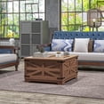 thumbnail image 2 of HOMCOM Coffee Table with Flip Top Hidden Storage, Square Center Table Brown, 2 of 10