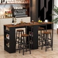 thumbnail image 2 of Costway 3 Pieces Bar Table Set Industrial Counter Height Dining Table Set with Storage, 2 of 10