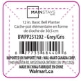 thumbnail image 4 of Mainstays Basic Bell Planter 12 inch Grey, Classic Design with Attached Tray Durable Weather Resistant Matte Finish, 4 of 4
