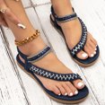 thumbnail image 2 of Kcodviy Women Shoes Flat Sandals Women Sandals Size 8 Summer Boho Rhinestone Dress Comfort Sandals for Women Shoes Comfort Open Toe Elastic Ankle Strap Strapless Sandals Roman Sandals, 2 of 9