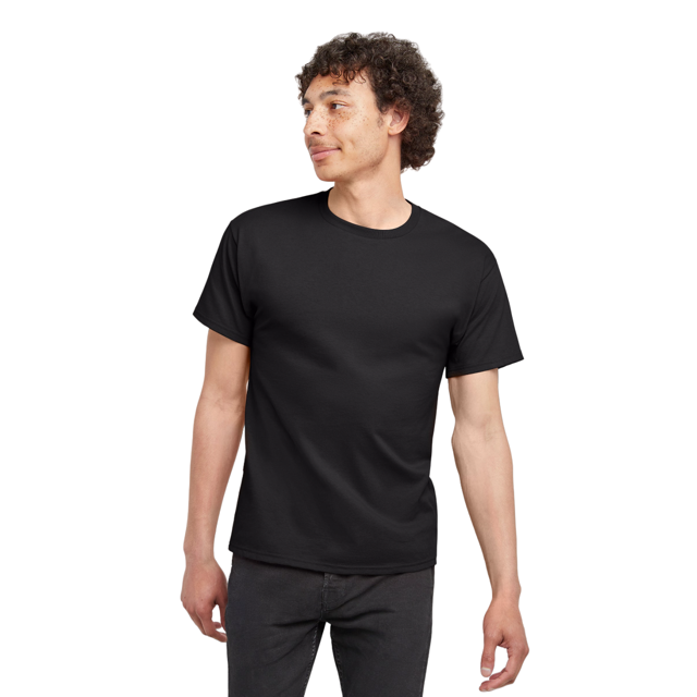 Hanes Mens Essentials Short Sleeve Cotton T-Shirt, 3XL, Black