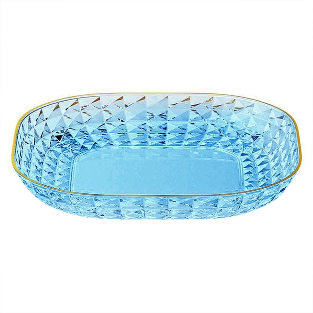 1 PCS Plastic Serving Trays With Base For Party Dinner Plates Dishwasher Plastic Plates Reusable Plates For Kitchen Or Camping