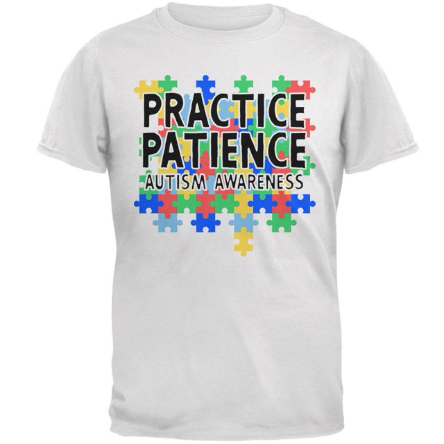 T-shirt pour Hommes de Sensibilisation à l'Autisme, Pratique, Patience