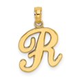 thumbnail image 1 of Diamond2Deal 14K Pendentif Initiale Lettre R en Or Jaune pour Femmes (L - 0.66 Pouces, W - 0.53 Pouces), 1 of 6