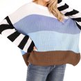 thumbnail image 2 of RKSTN Sweaters for Women Fashion Long Sleeves Round Neck Color Matching Loose Tops Blouse Knitted Sweater Fall Sweaters, 2 of 5