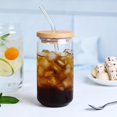 thumbnail image 3 of Reusable Boba Cup Bubble Tea Cup   18oz Wide Mason Jar with Bamboo Lid and Straw Glass Smoothie Cups Travel Tumbler for Iced Coffee Large Pearl Juices Cocktail, 3 of 9
