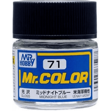 Mr. Color 71 - Midnight Blue Gloss/US Navy Aircraft (C71) Plastic Model Kit Paint