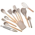 thumbnail image 1 of Renjiang Chef Kitchen Cooking Utensils Set, 14 pcs Non-Stick Utensils Spatula Set with Holder, Black Wooden Handle Silicone Kitchen Gadgets, 1 of 6