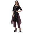 thumbnail image 3 of Moomaya Ensemble Kurti Kurta Pantalon pour Femmes Col Bateau Imprimé Robe 2 Pcs Tenue Ethnique, 3 of 6