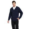 thumbnail image 4 of TOPTIE Cardigan pour Homme Coupe Décontractée Col en V Coton-Marine-G, 4 of 8
