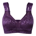 thumbnail image 3 of Wingslove Women's Full Coverage Plus Size Bra Non Padded Wireless Minimizer Bra, Purple 48H, 3 of 7