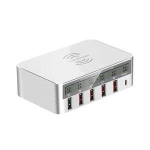 Birdeem Chargeur de téléphone sans fil, chargeur de téléphone magnétique, affichage Hd sans fil rapide de charge Qc3.0 Chargeur intelligent tête de charge Smart Usb Téléphone universel multi-port, chargeur sans fil magnétique