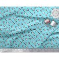 thumbnail image 2 of Soimoi Moss Georgette Fabric White Heart Decor Fabric Printed Yard 42 Inch Wide, 2 of 5