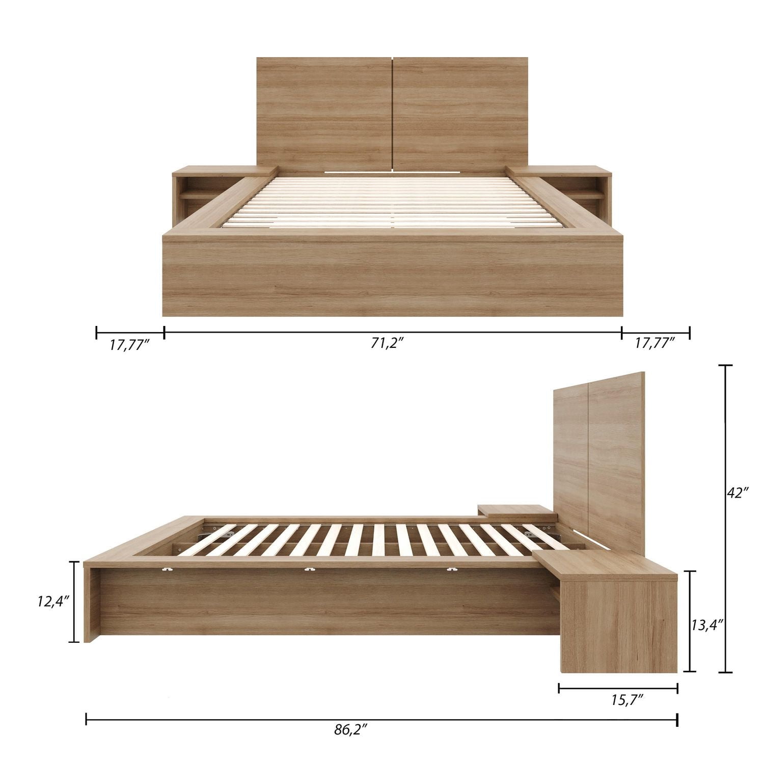 Marcy 4 Piece Bedroom Set with Bed