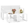 thumbnail image 1 of Gymax 3 PCS Patio Furniture Set w/1 Loveseat & 2 Side Tables All-Weather Bistro Set White, 1 of 10