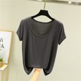 thumbnail image 2 of Yuyuzo Hauts de Pyjama Grande Taille pour Femmes Manches Courtes Haut de Pjs Col Rond Chemises de Nuit Doux Confortables Vêtements d'Intérieur, 2 of 3