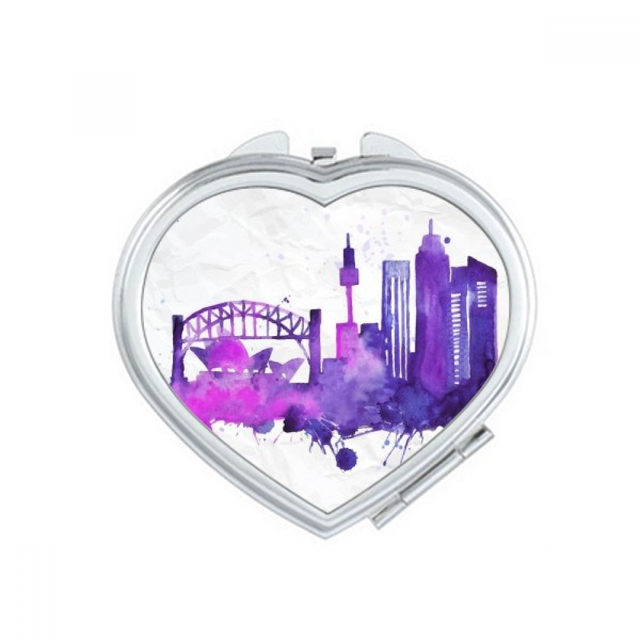Australia Sydney Opera House Watercolor Mirror Travel Magnification Portable Handheld Pocket Makeup