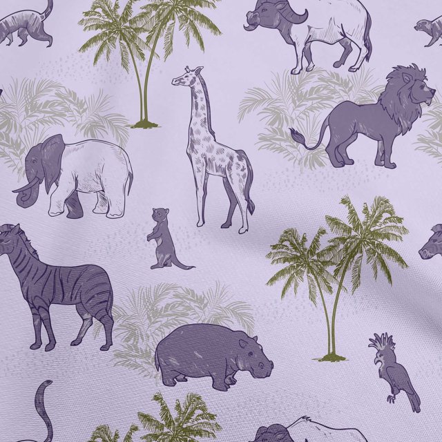 oneOone Polyester Spandex Amethyst Fabric Tropical Animal Sewing Material Print Fabric By The Yard 56 Inch Wide