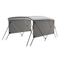 thumbnail image 1 of Bimini Tops for Boats 3 Bow, Aluminum Frame Boat Cover with Waterproof 600D Marine Grade Canvas, Fits 54"-60" Width, 2 Rear Support Poles, Adjustable Straps, Storage Boot, Light Grey, 1 of 6