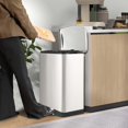 thumbnail image 2 of Costway Stainless Steel Trash Can, 13.2 Gal Garbage Can with Lid, Detachable Inner Pail, 2 of 10