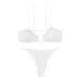 thumbnail image 4 of CEHVOM Women Split Swimsuit Show Waist Solid Color Bikini, 4 of 5