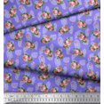 thumbnail image 2 of Soimoi Purple Poly Georgette Fabric Leaves & Grandiflora Roses Floral Print Fabric by the Yard 52 Inch Wide, 2 of 5