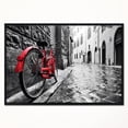 thumbnail image 1 of Design Art Retro Vintage Red Bike Framed Canvas Art Print, 1 of 4
