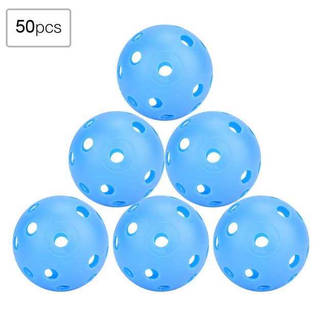 HLONK 50 Pack Solid Color Hollow Air Flow Golf Practice Balls Blue - Perfect for Indoor Use and Kids