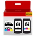 thumbnail image 1 of JETTRON PG-260XL/CL-261XL Ink Printer Cartridge, for Canon TS5300/TS5320, Black/Tri-Color, 2 Count, 1 of 9