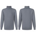 thumbnail image 5 of RUNQHUI Enfants Garçons Filles Hiver Chaud Côtelé Col Roulé Manches Longues Tricoté Chandail Chandail Hauts Blouse Gris 130, 5 of 5